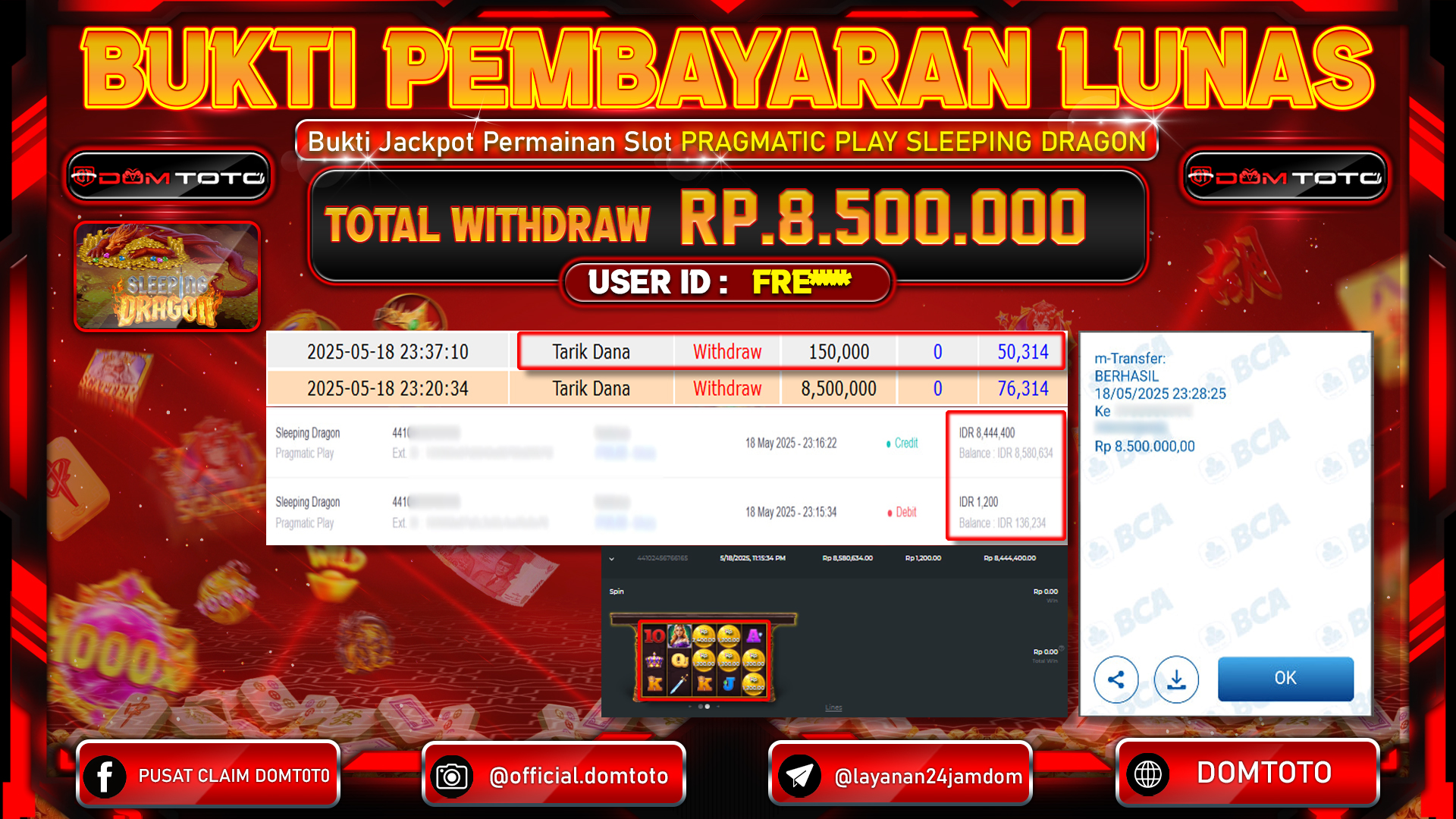 JACKPOT SLOT SLEEPING DRAGON 19 MEI 2025